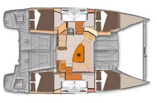 Catamarans type Lagoon 40 plan